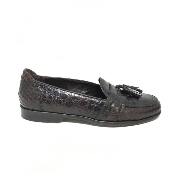 Men\'s Bragano by Cole Haan Loafers Shoes Size 9 Brown Full Genuine Crocodile main image 5